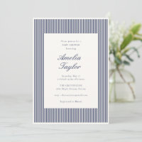 Navy Blue Striped Gender Neutral Baby Shower