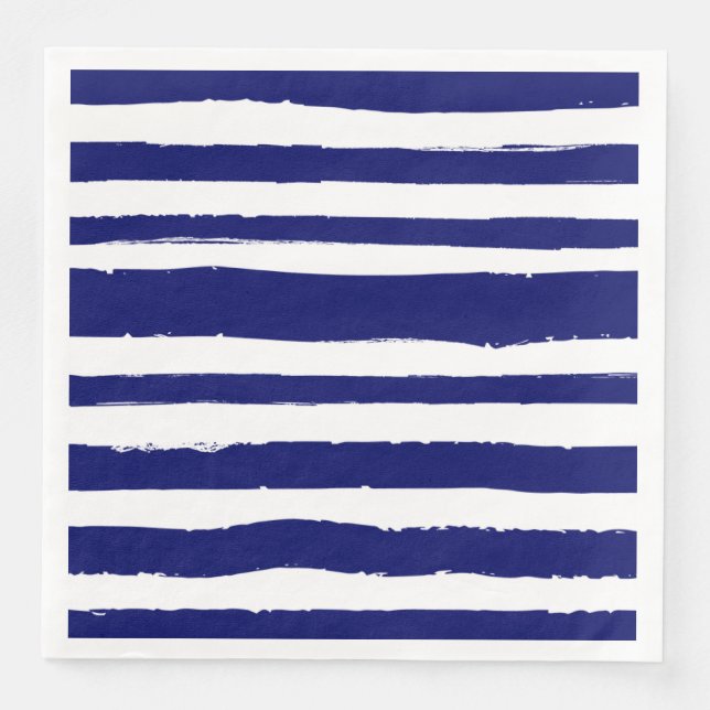 Navy Blue Striped Napkin (Front)