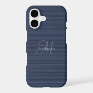 Navy Blue Stripes Custom Monogram Name