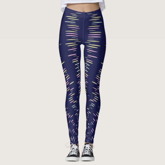 Navy Blue Stripes Leggings
