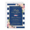 Navy Blue Stripes Pink Floral Classy Baby Shower