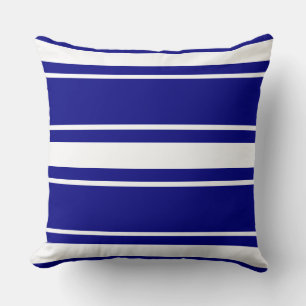 Navy Blue Stripes Throw Pillow