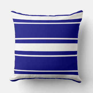 Navy Blue Stripes Throw Pillow