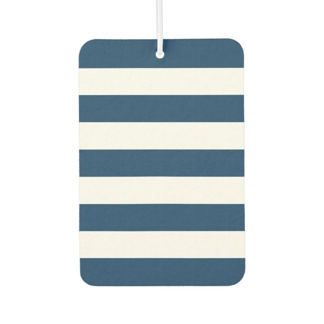 Navy Blue Stripes, White Stripes, Striped Pattern Air Freshener (Front)