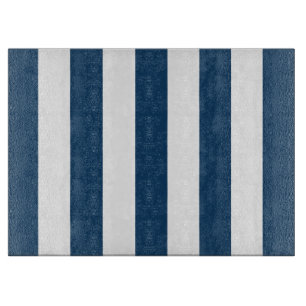 Navy Blue Stripes, White Stripes, Striped Pattern Cutting Board