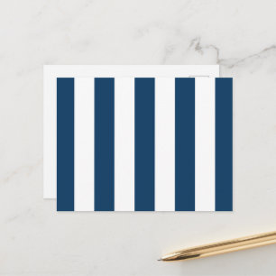 Navy Blue Stripes, White Stripes, Striped Pattern Postcard