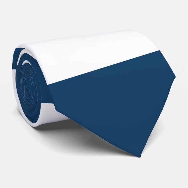 Navy Blue Stripes, White Stripes, Striped Pattern Tie (Rolled)