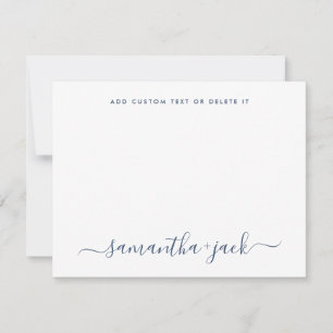 Navy Blue Stylish Script Elegant Minimalist Card