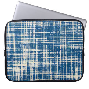 Navy Blue Stylish Stripe Pattern Laptop Sleeve