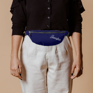 Navy Blue Stylized Bridesmaid Name Fanny Pack