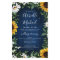 Navy Blue Sunflower Rustic Wood Wedding Programs