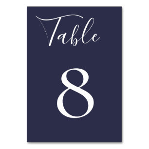 Navy Blue Table Number Card