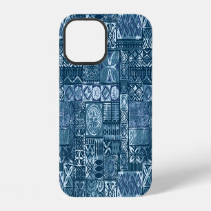 Navy Blue Tapa: Tribal Fabric Abstract iPhone 12 Case