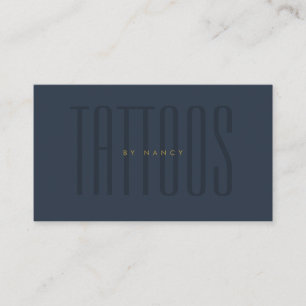 Navy Blue Tattoos Tattoo Artist Minimalist   Business Card