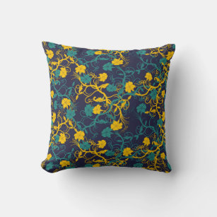 Navy blue clearance and yellow pillows