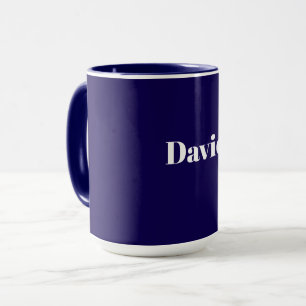 Navy Blue Template, White Text, Customizable, Mug