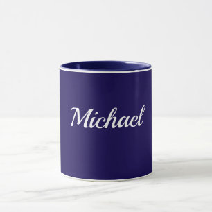 Navy Blue Template, White Text, Customizable, Mug