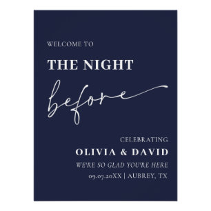 Navy Blue The Night Before Rehearsal Dinner Sign