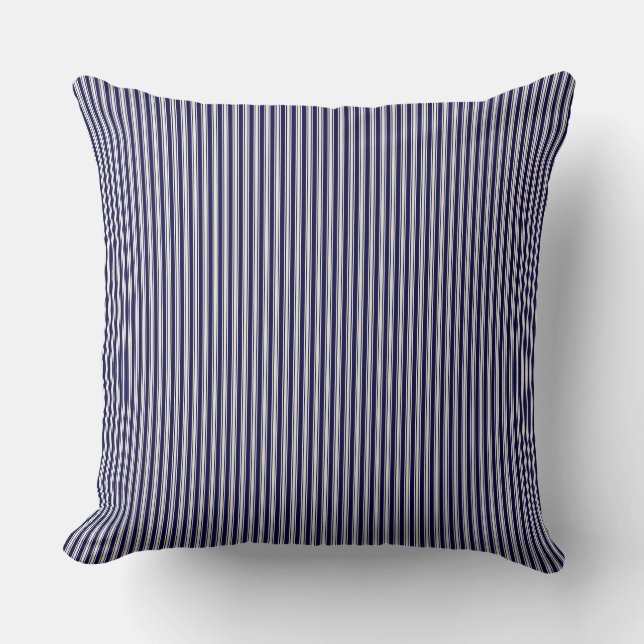 Navy Blue Ticking Stripe  Cushion (Front)