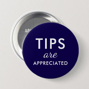 Navy Blue Tip 3 Inch Round Button