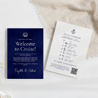 Navy Blue Travel Itinerary Destination Wedding