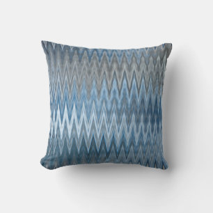 Navy Blue Trendy Wavy Pattern Outdoor Pillow