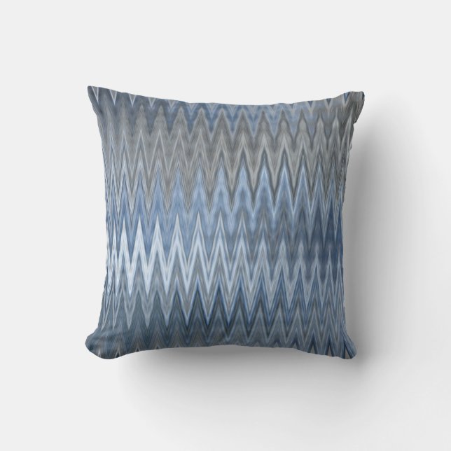 Navy Blue Trendy Wavy Pattern Outdoor Pillow (Front)