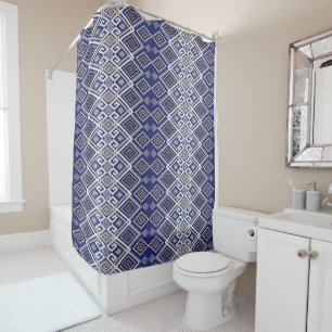 Navy Blue Tribal Motif Surface Pattern