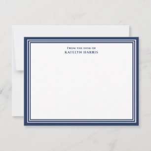 Navy Blue Triple Border From The Desk Of Flat Card