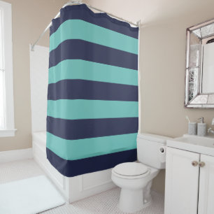 Navy Blue Turquoise Rugby Stripes