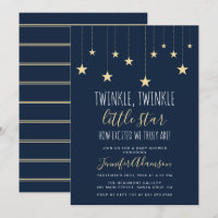 Navy Blue Twinkle Little Star Baby Shower