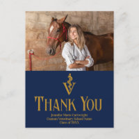 Navy Blue Veterinary School Graduation Thank You