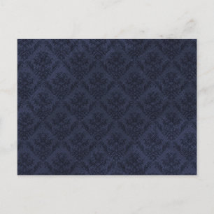 Navy Blue Vintage Wallpaper Postcard