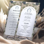 Navy Blue Vintage Wedding Program Art Nouveau<br><div class="desc">Introducing the editable Vintage Wedding Program by Alphonse Mucha, now available on Zazzle! This elegant program is the perfect way to guide your guests through your special day. The Vintage Wedding Program features a beautiful Art Nouveau design by the legendary Alphonse Mucha. The design's soft colours and intricate details are...</div>