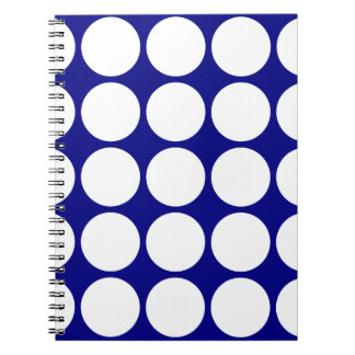 Navy Blue w/ Large White Polka Dots Notebook