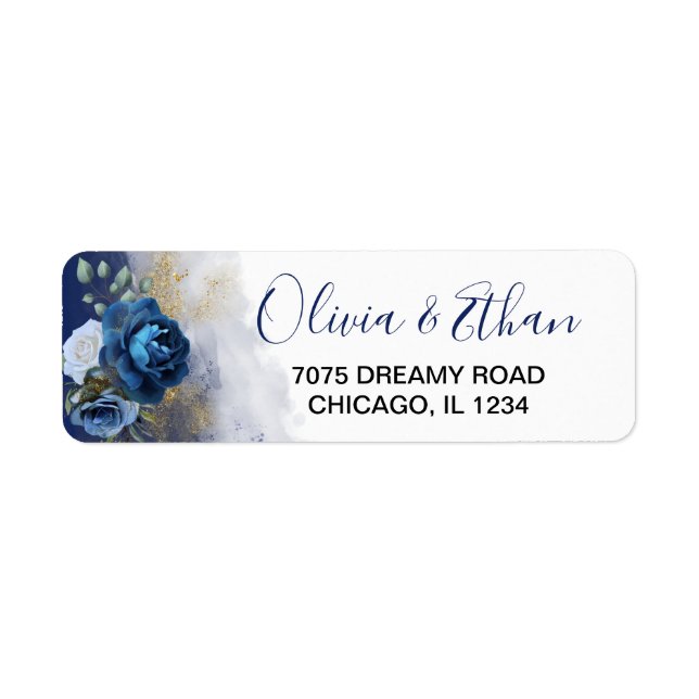 Navy Blue Watercolor Floral (Front)