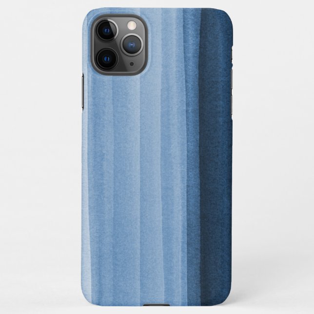 Navy Blue Watercolor Ombre iPhone Case iPhone 11Pr (Back)