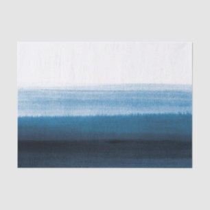 Navy Blue Watercolor Ombre Tissue Paper
