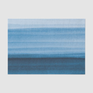 Navy Blue Watercolor Ombre Tissue Paper