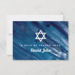 Navy Blue Watercolor Star of David Bar Mitzvah Thank You Card<br><div class="desc">Navy Blue Watercolor wash background with white Star of David for your Bat Mitzvah or Bar Mitzvah FLAT Thank You card. Write your message on the back. For enquiries about custom design changes by the independent designer please email paula@labellarue.com BEFORE you customize or place an order.</div>