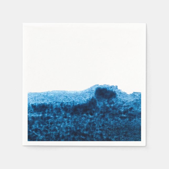 Navy Blue watercolor swish Napkin (Front)