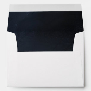 Navy Blue Watercolor Wedding Modern Return Address Envelope