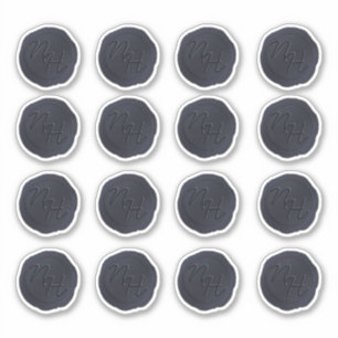 Navy Blue Wax Seal Initials Wedding Monogram