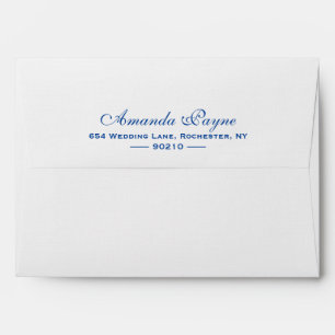 Navy Blue Wedding   Agate Return Address Envelope