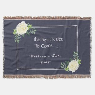 Navy blue Wedding anniversary throw