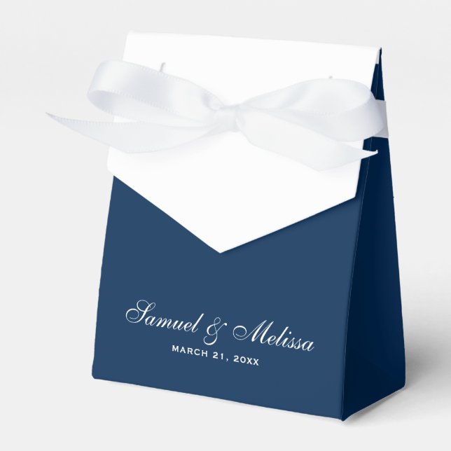 Navy Blue Wedding Favor Box (Front Side)