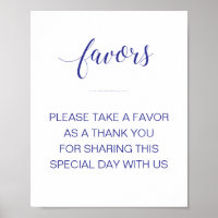 Navy Blue Wedding Favors Please Take One Sign