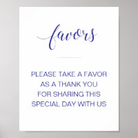 Navy Blue Wedding Favors Please Take One Sign