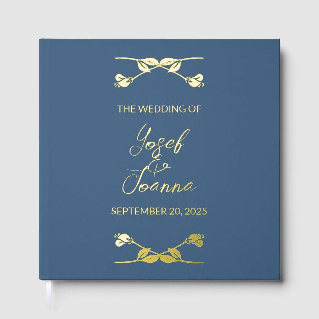 Navy Blue Wedding Guest Book (Front)