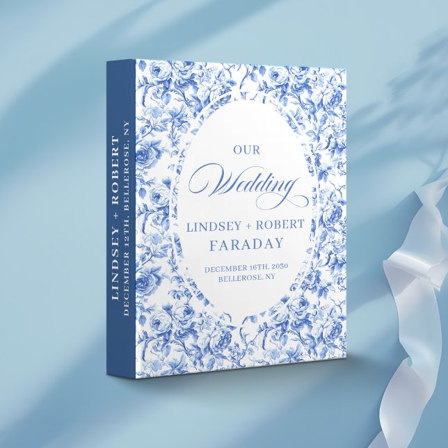 Navy Blue Wedding Memory Album Romantic Rose Flora Binder (Navy Blue Wedding Memory Album Romantic Rose Floral Design)